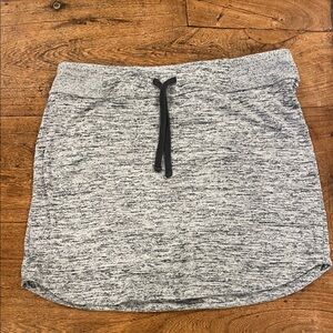 Casual Gray Drawstring Knit Skirt